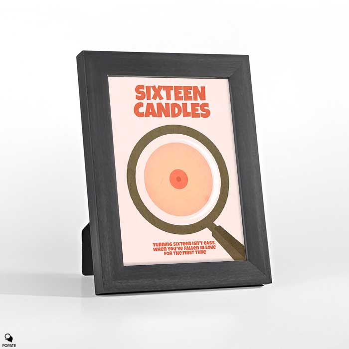 Thumbnail: Sixteen Candles Alternative Minimalist Mini Framed Print - Magnifying Glass