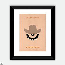 Westworld Minimalist Framed Print - Hero's Code