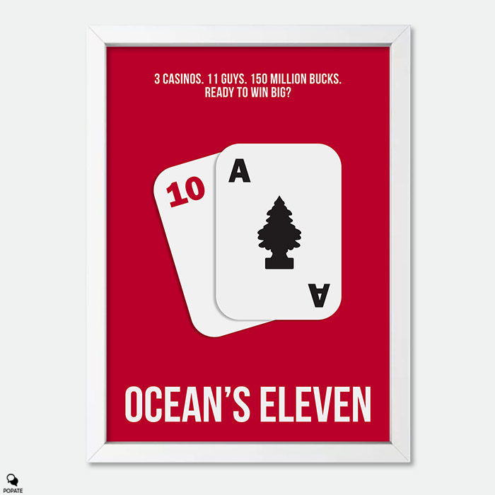 Thumbnail: Ocean's Eleven Minimalist Mini Framed Print - Blackjack