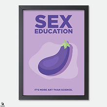 Sex Education Minimalist Mini Framed Print - Eggplant