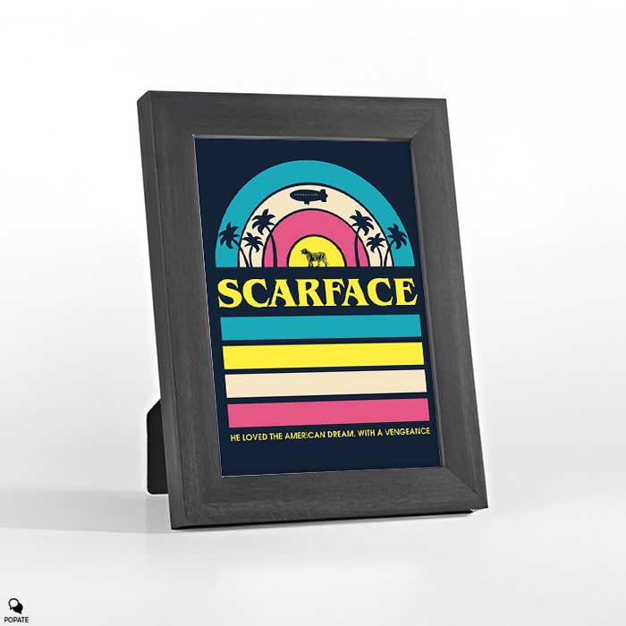 Thumbnail: Scarface Minimalist Mini Framed Print - Miami