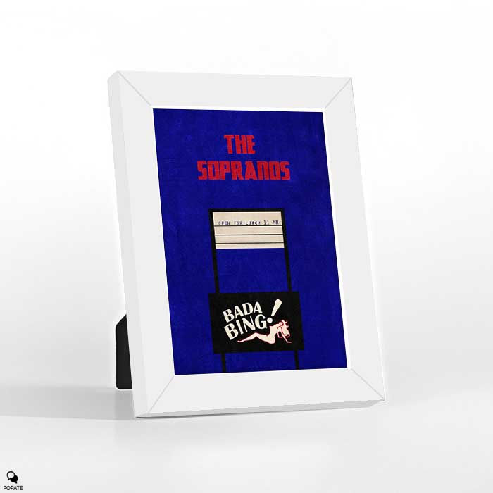 Thumbnail: The Sopranos Minimalist Mini Framed Print - Bada Bing
