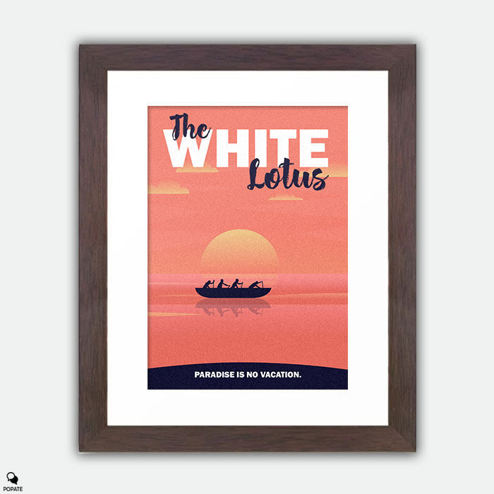 Thumbnail: The White Lotus Minimalist Framed Print - Canoe