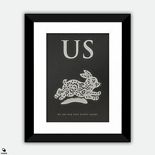 Us Minimalist Large Framed Print - Rabbit