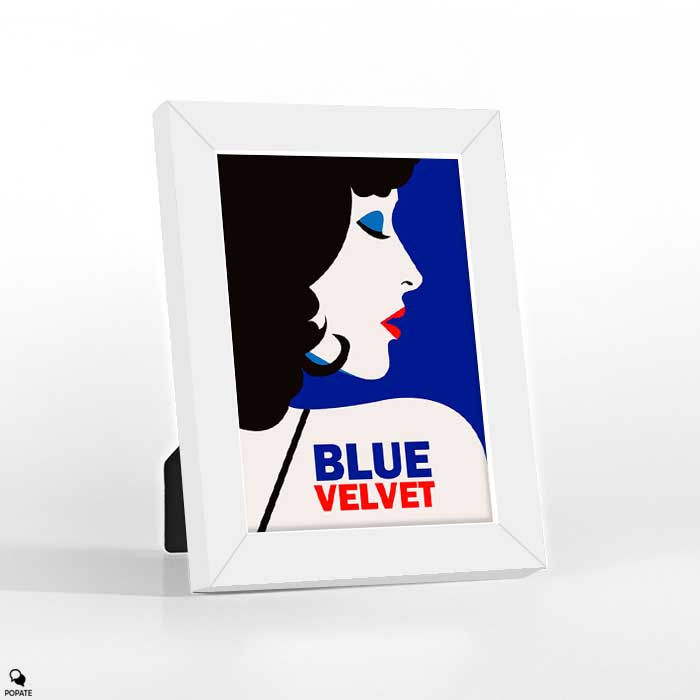 Thumbnail: Blue Velvet Minimalist Mini Framed Print - Softer than Satin