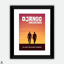 Django Unchained Minimalist Framed Print - Django and Schultz