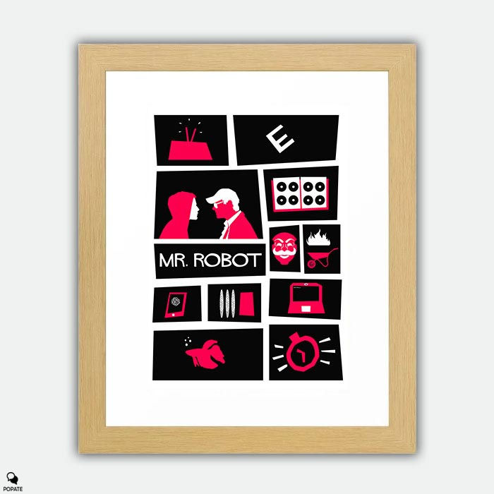 Thumbnail: Mr. Robot Alternative Vintage Saul Bass Style Framed Print