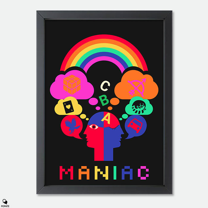 Maniac Minimalist Mini Framed Print - Dark Edition