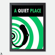 A Quiet Place Minimal Mini Framed Print - Too Noisy