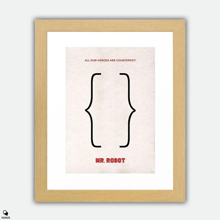 Thumbnail: Mr. Robot Minimalist Framed Print - Parentheses
