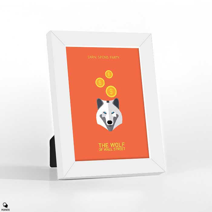 Thumbnail: The Wolf Of Wall Street Minimalist Mini Framed Print - Wolf Bank