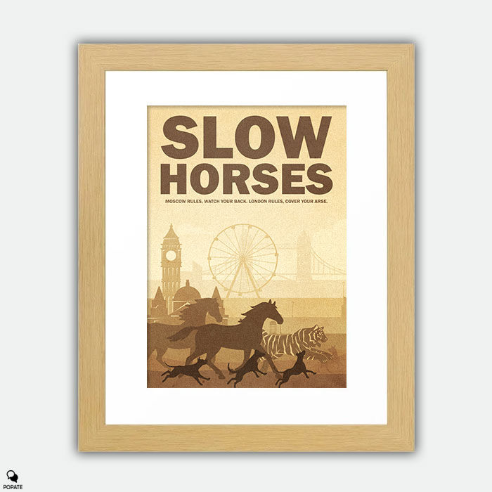 Thumbnail: Slow Horses Minimalist Large Framed Print - Tigers