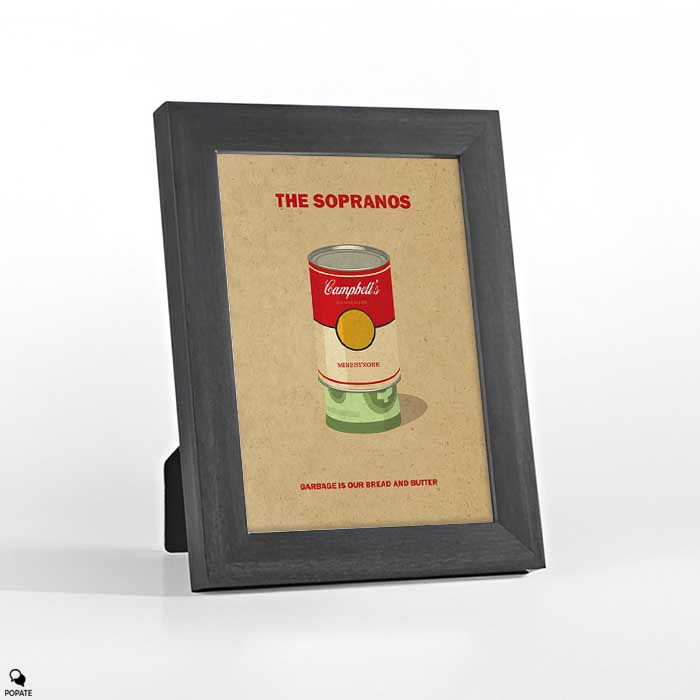 Thumbnail: The Sopranos Alternative Vintage Mini Framed Print - Garbage is our bread and
