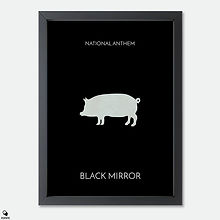 Black Mirror Minimalist Mini Framed Print - National Anthem