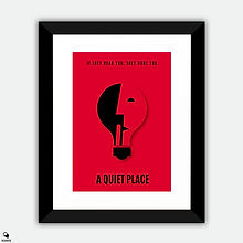 A Quiet Place Minimalist Framed Print - Shhh