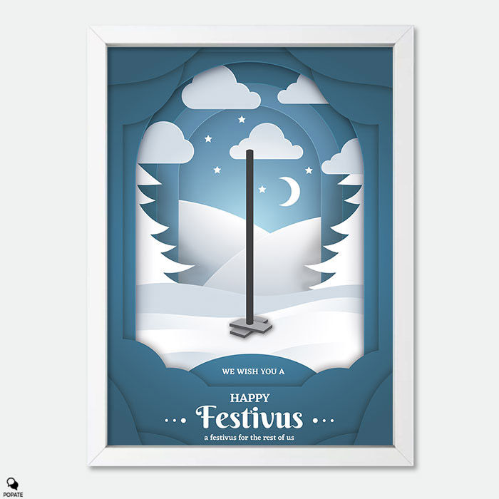 Thumbnail: Seinfeld Minimalist Mini Framed Print - Happy Festivus