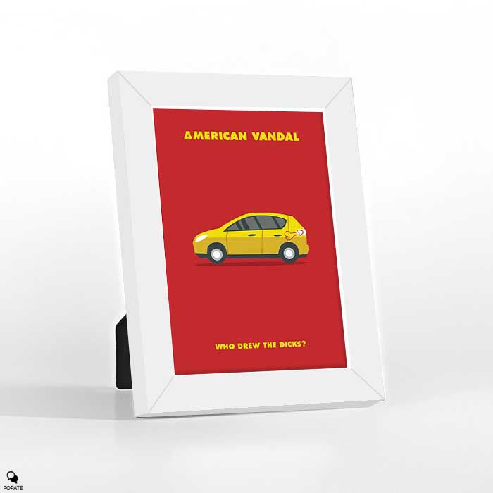 Thumbnail: American Vandal Minimalist Mini Framed Print - #WhoDrewTheDicks