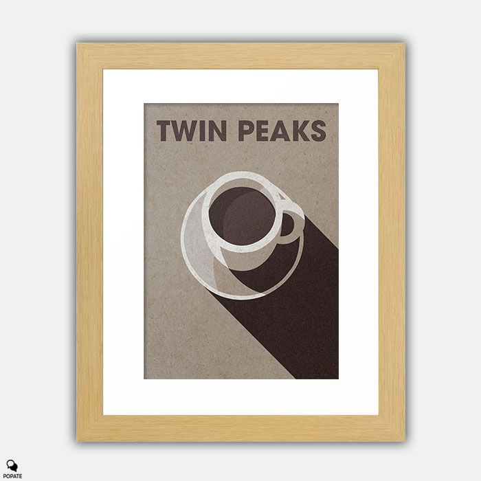 Thumbnail: Twin Peaks Minimalist Framed Print - Coffee