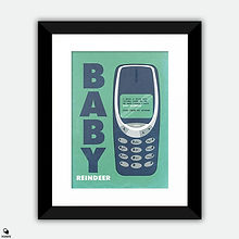 Baby Reindeer Minimalist Large Framed Print - iPhoen