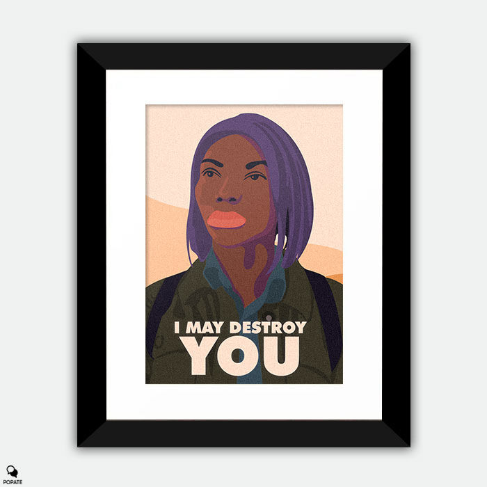 I May Destroy You Minimalist Framed Print - Cadbury