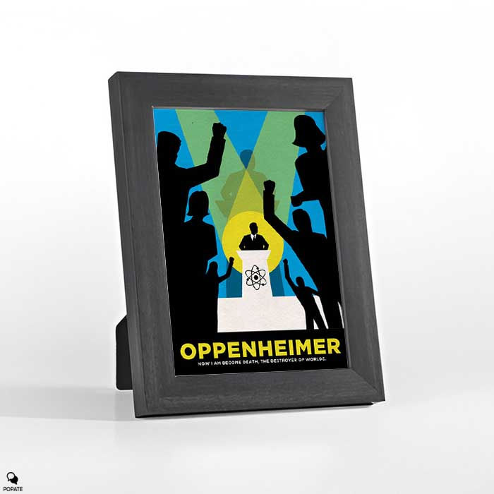 Thumbnail: Oppenheimer Minimalist Mini Framed Print - What We Have Done