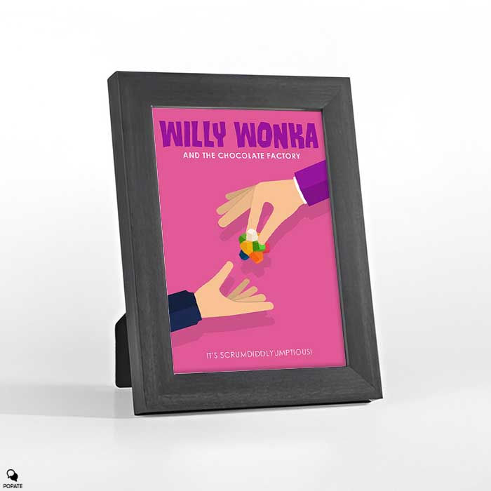 Thumbnail: Willy Wonka and The Chocolate Factory Minimalist Mini Framed Print - Gobstopp