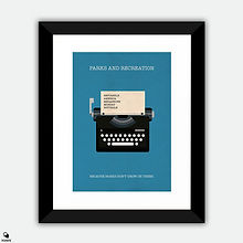 Parks And Recreation Minimalist Framed Print - Typewriter
