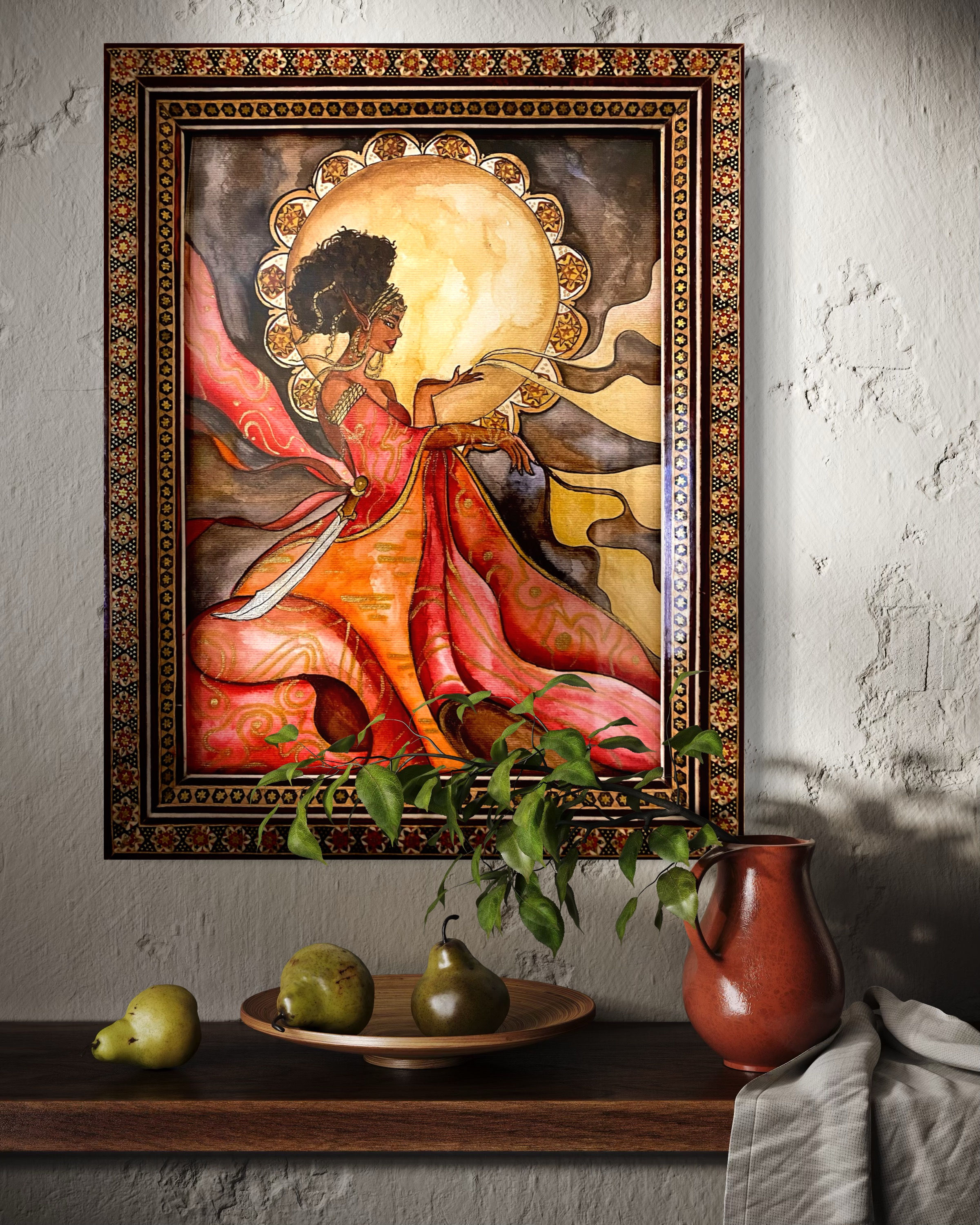Girl of Fire Framed Original