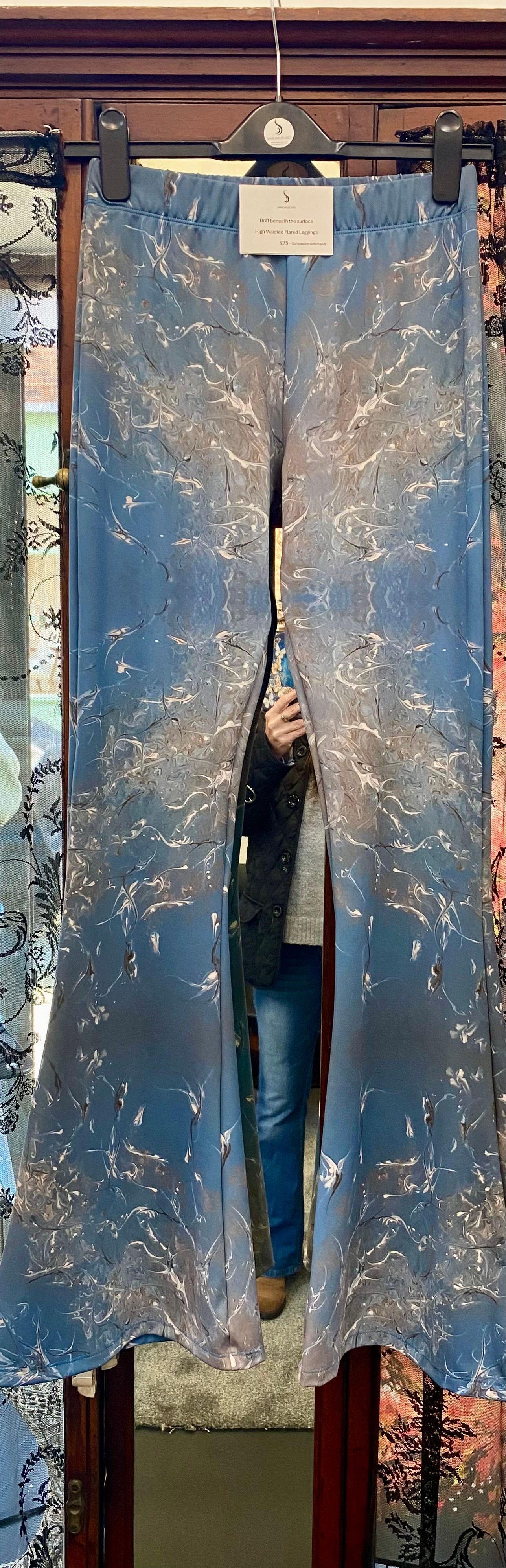 High Waisted Flared Leggings - Drift beneath the surface