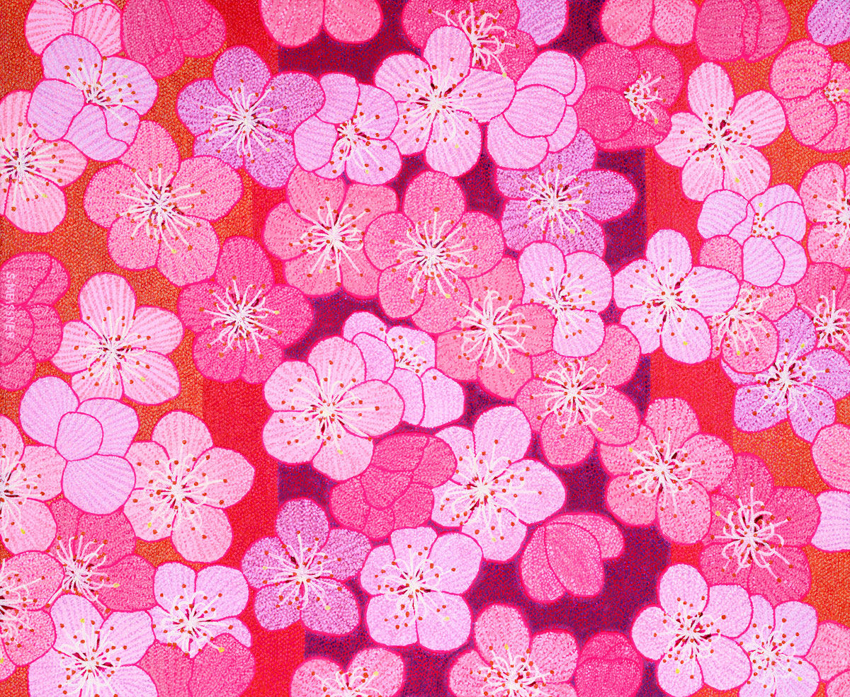 Pink Blossom Bliss - Reproduction Giclee Art Print On Canvas