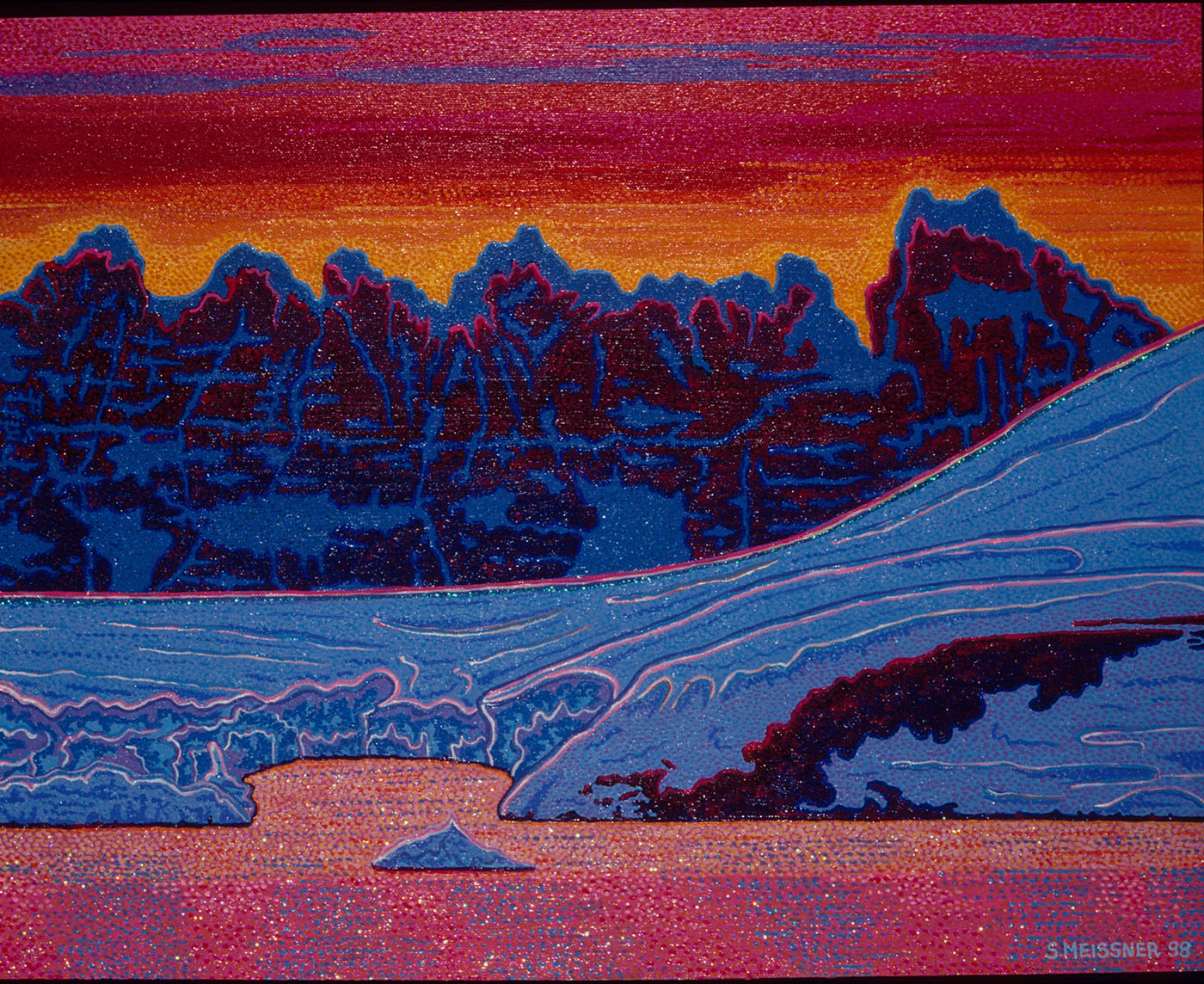 Crystal Waters In Sunset - Reproduction Giclee Art Print On Canvas