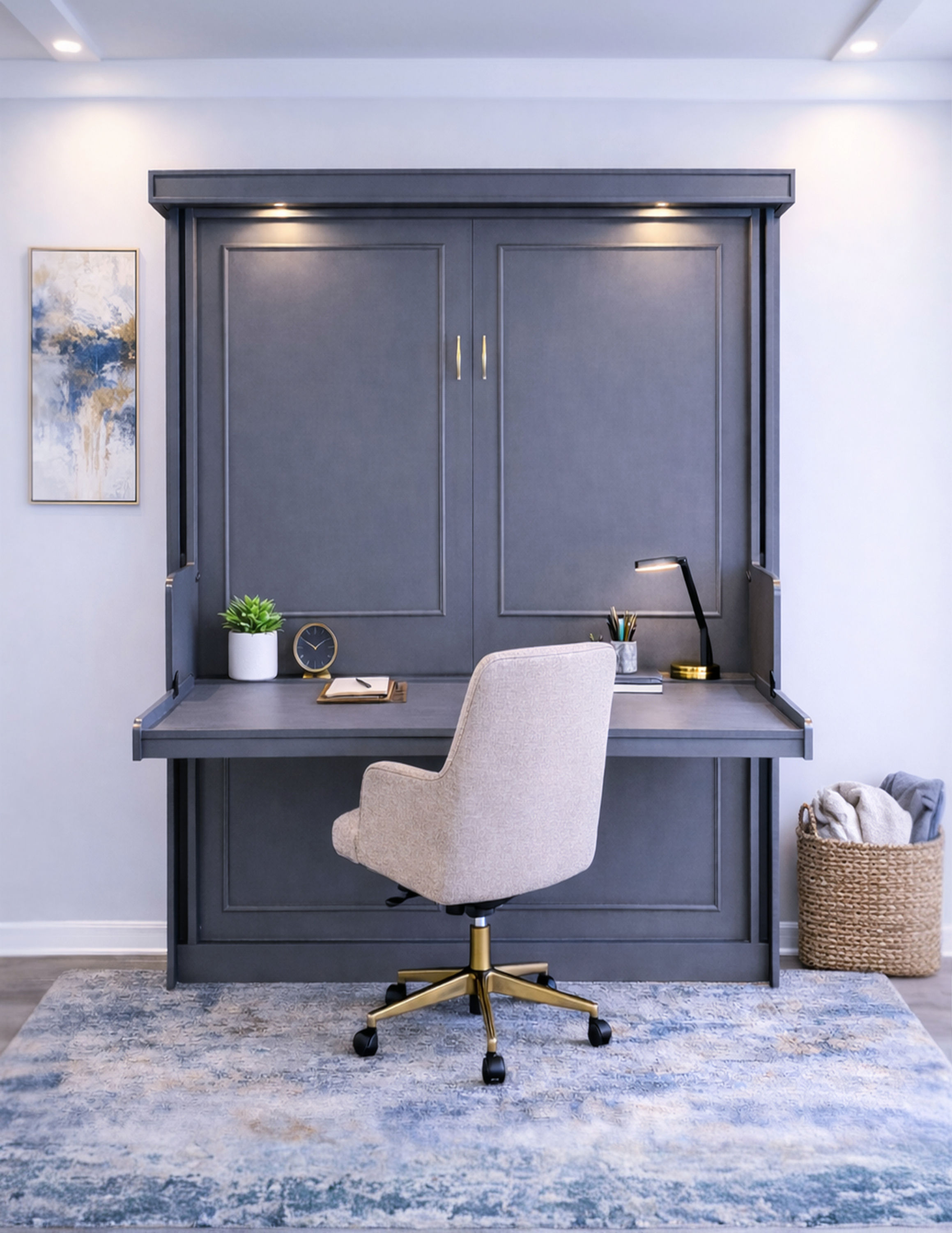 Palomar Murphy Desk Bed with stay level desk