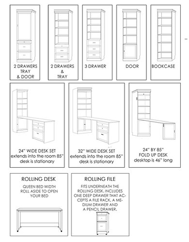 Storage SidCabinets for Murphy Beds