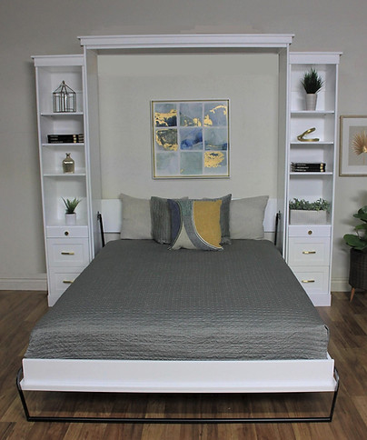 Cape Murphy Wall Bed in white open www.wallbedscompany.com
