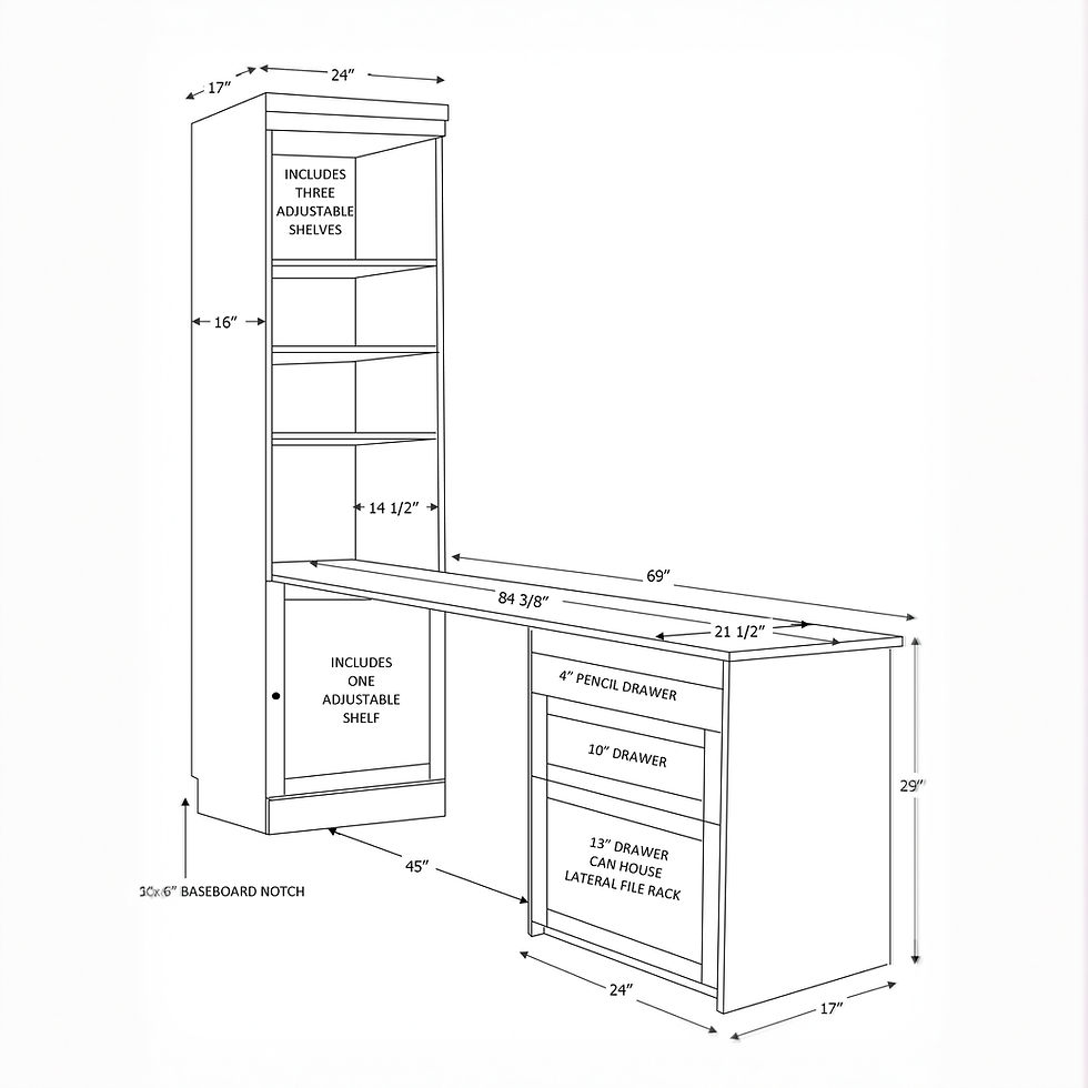 Thumbnail: Shaker Desk Set 24 x 90 rsf