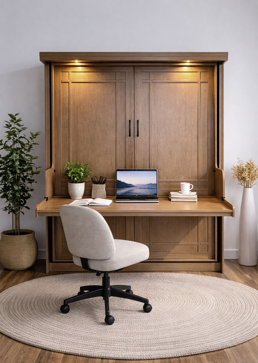 Isle Murphy Desk Bed with stay level desk