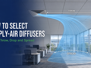 HVAC diffuser selection throw, drop and spread