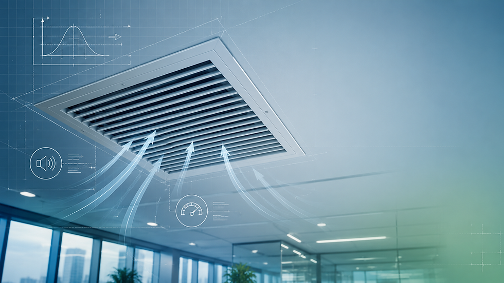 Modern office ceiling with HVAC grille