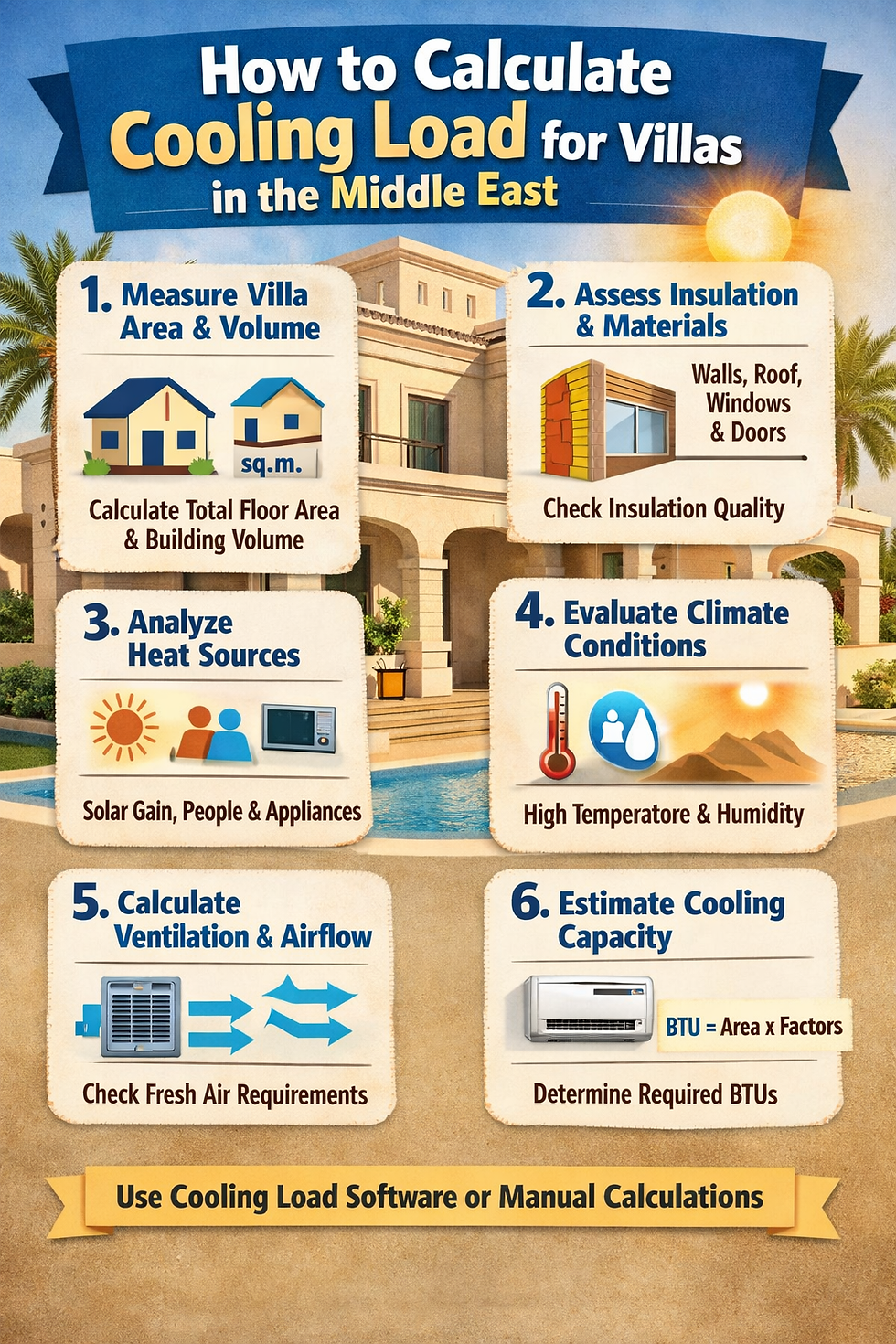 Cooling load calculation for villas