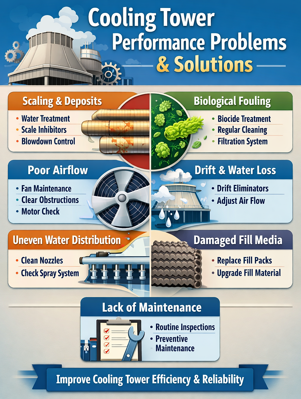 Cooling Tower Performance Problems and Solutions