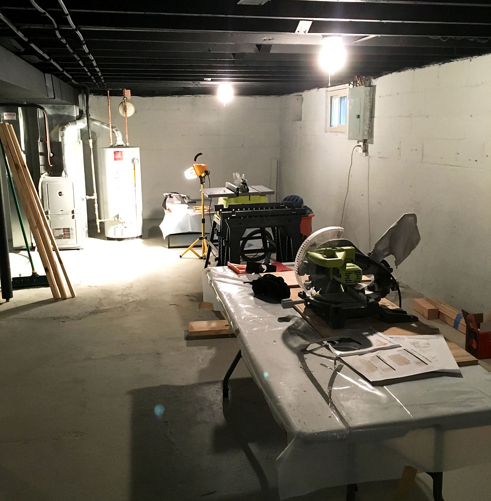 My basement workshop where all the DIY'ing began!