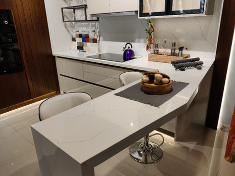 Statuario Quartz Studio Kitchen Counter