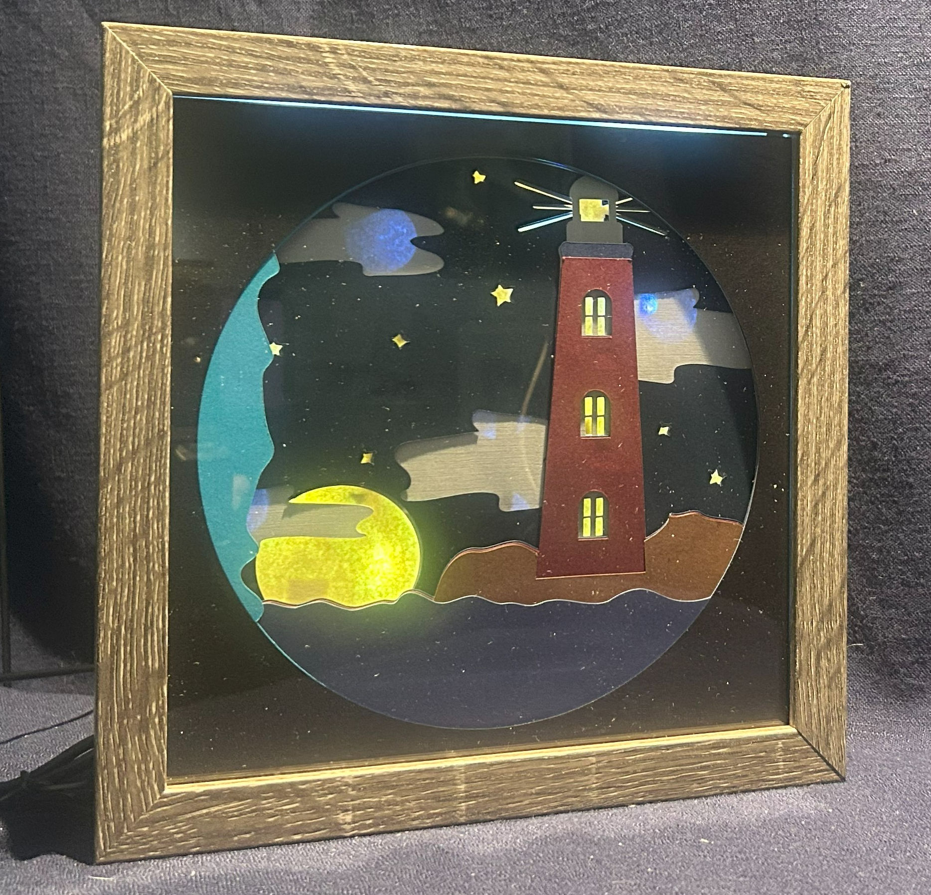 Red Midnight Lighthouse Lightbox