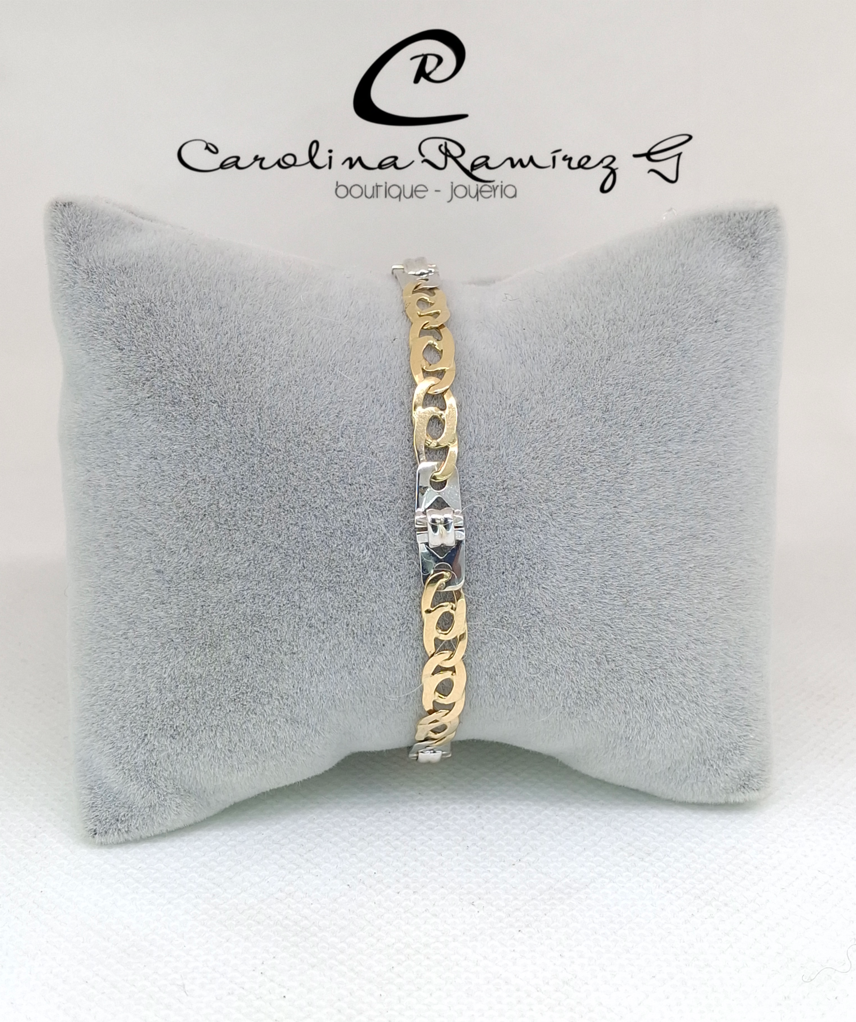 Pulsera de Oro Blanco y Amarillo 18k