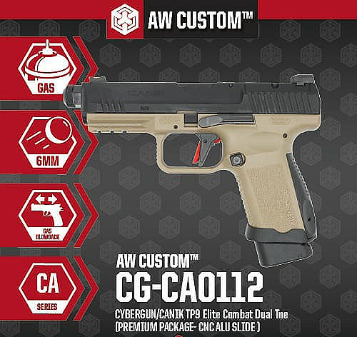 Cybergun CANiK TP9 Elite Combat Airsoft Pistol (Dual Tne, CNC ALU Slide, 2026)