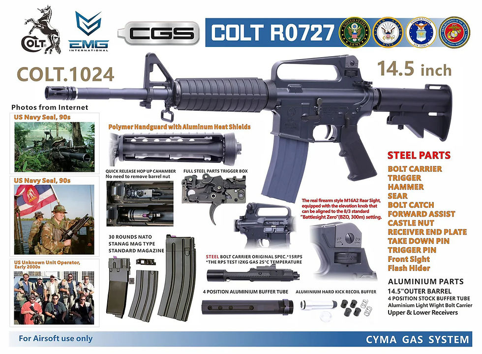 Thumbnail: CYMA CGS COLT M16A2 (RO727) 14.5" GBB Airsoft