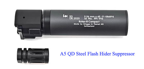 HIDEさん専用 AKATSUKI HK416A5 Steel QD Dummy Silencer w/ Flash Hider