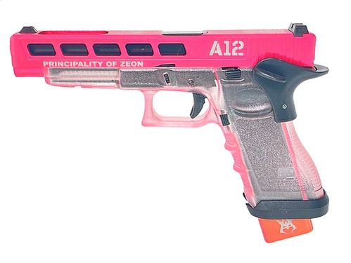 ™️GBB Glock34 FCW Char Style G34 GBB Pistol with Pink Transparent Frame