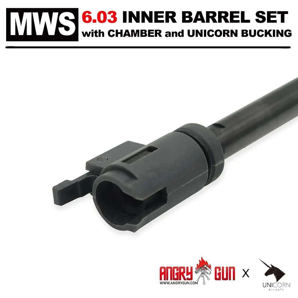 Thumbnail: Angry Gun 6.03 Carbon Steel Inner Barrel Set (WE M4 /Marui MWS)