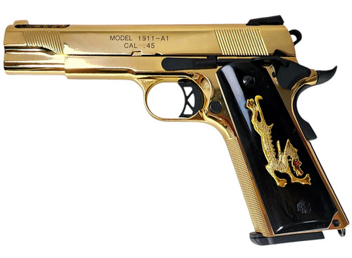 FCW Face Off M1911 V12 GBB Pistol with Relief Dragon Grip (Golden